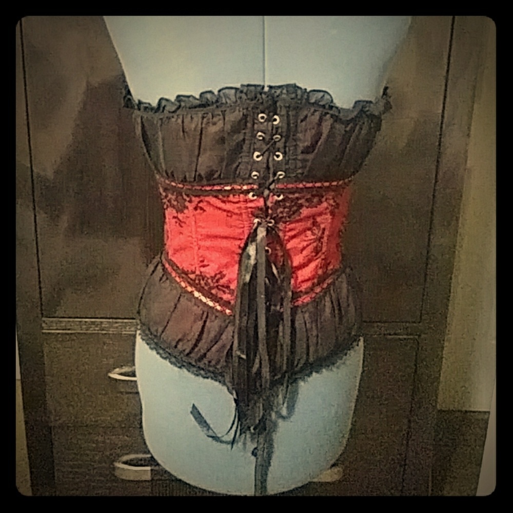 Red /black lace corset